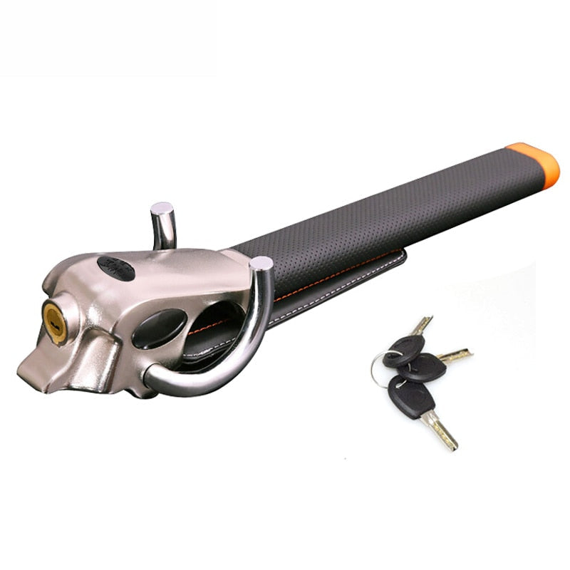 Adjustable Car Steering Wheel Lock with Three-Direction Mechanism and 3 Keys