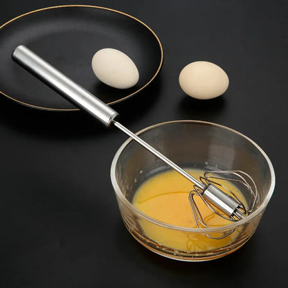 Semi-automatic Egg Whisk Stainless Steel Whisk Press Type Egg Beater | Karnz