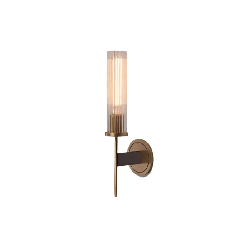 Skanto | Möni | Modern Wall Lamp with Ribbed Glass and Brass Finish