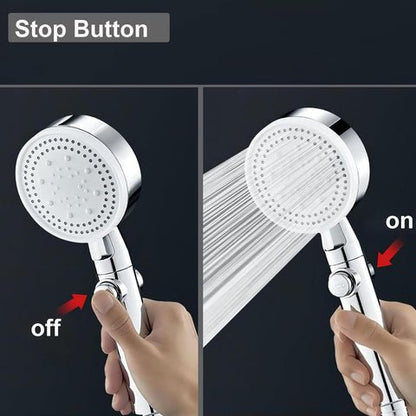 Skanto | 5-Mode Low-Pressure Shower Head | Easy Water Control Stop Button