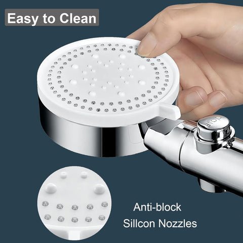 Skanto | 5-Mode Low-Pressure Shower Head | Easy Water Control Stop Button