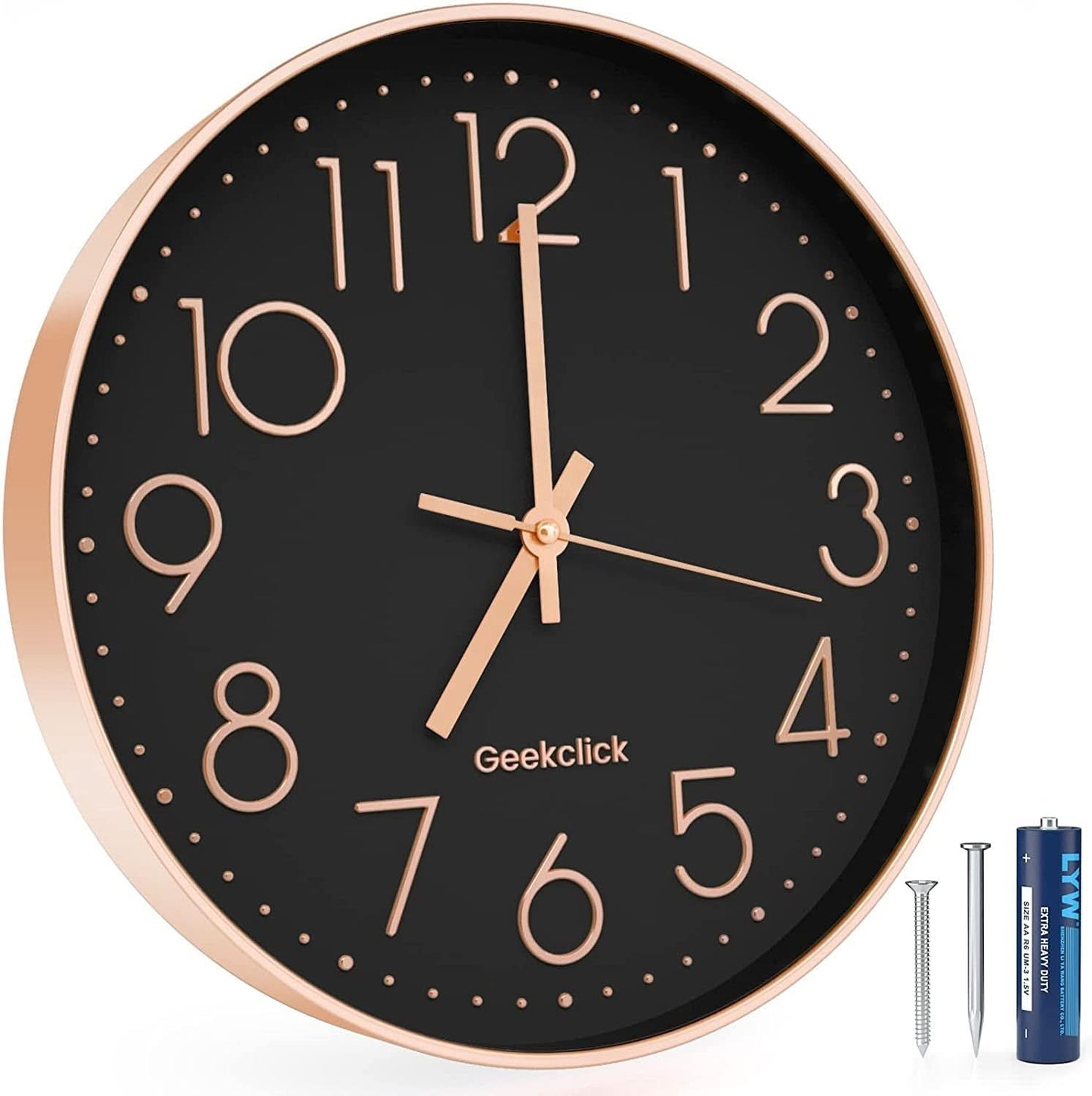 Skanto | Silent Quartz Wall Clock with 3D Numbers