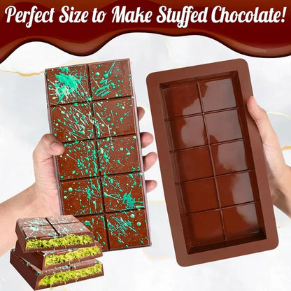 Silicone Chocolate Bar Mold Break-Apart Rectangle Mold Wax Melt Molder | Bowlift
