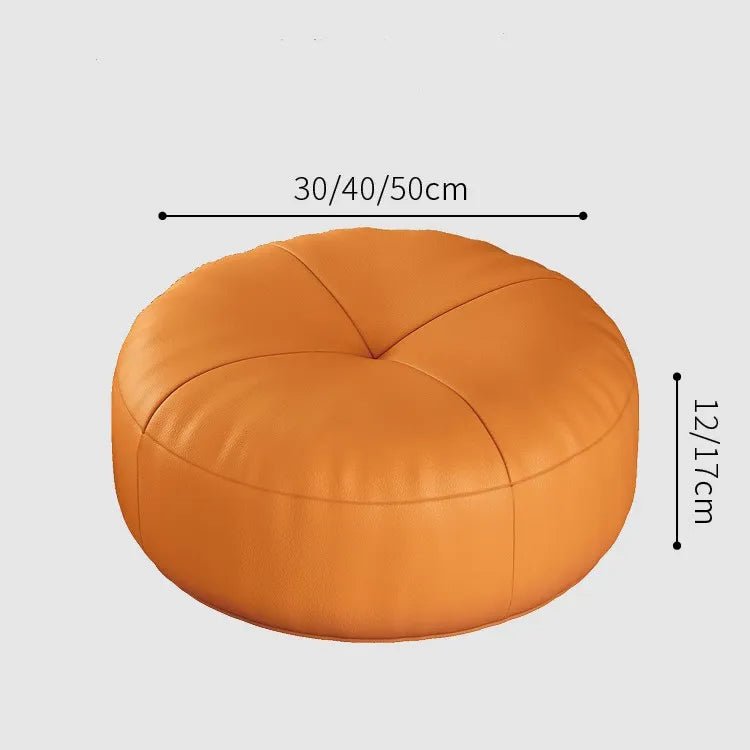Skanto | Zen Cushion – Round Japanese Floor Cushion in Nappa Leather, Tatami Style