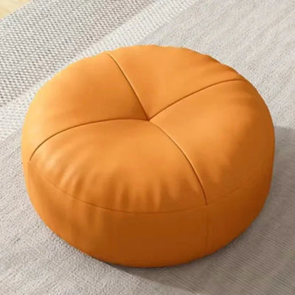 Simple Japanese Style Nappa Leather Foot Cushion Round | Karnz