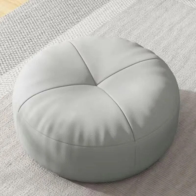 Skanto | Zen Cushion – Round Japanese Floor Cushion in Nappa Leather, Tatami Style