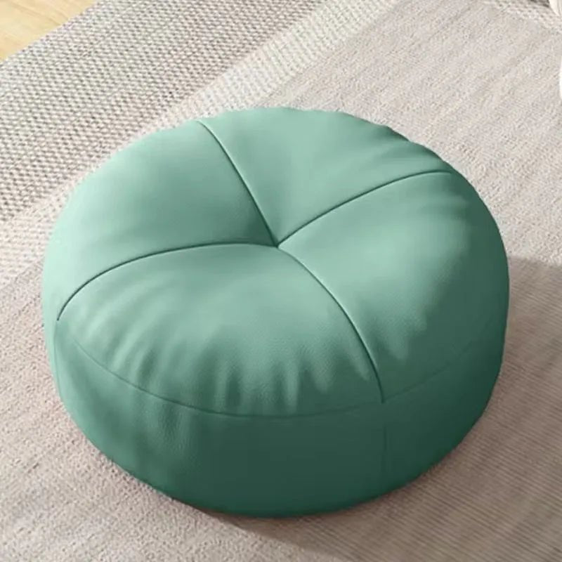 Simple Japanese Style Nappa Leather Foot Cushion Round | Karnz