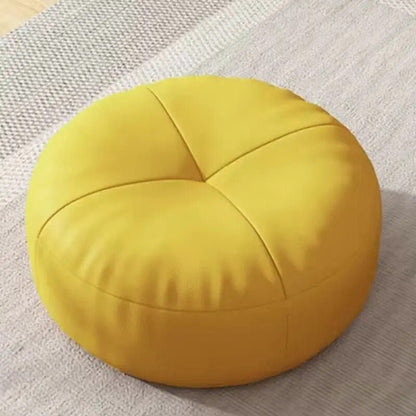 Skanto | Zen Cushion – Round Japanese Floor Cushion in Nappa Leather, Tatami Style