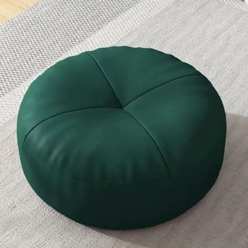 Skanto | Zen Cushion – Round Japanese Floor Cushion in Nappa Leather, Tatami Style