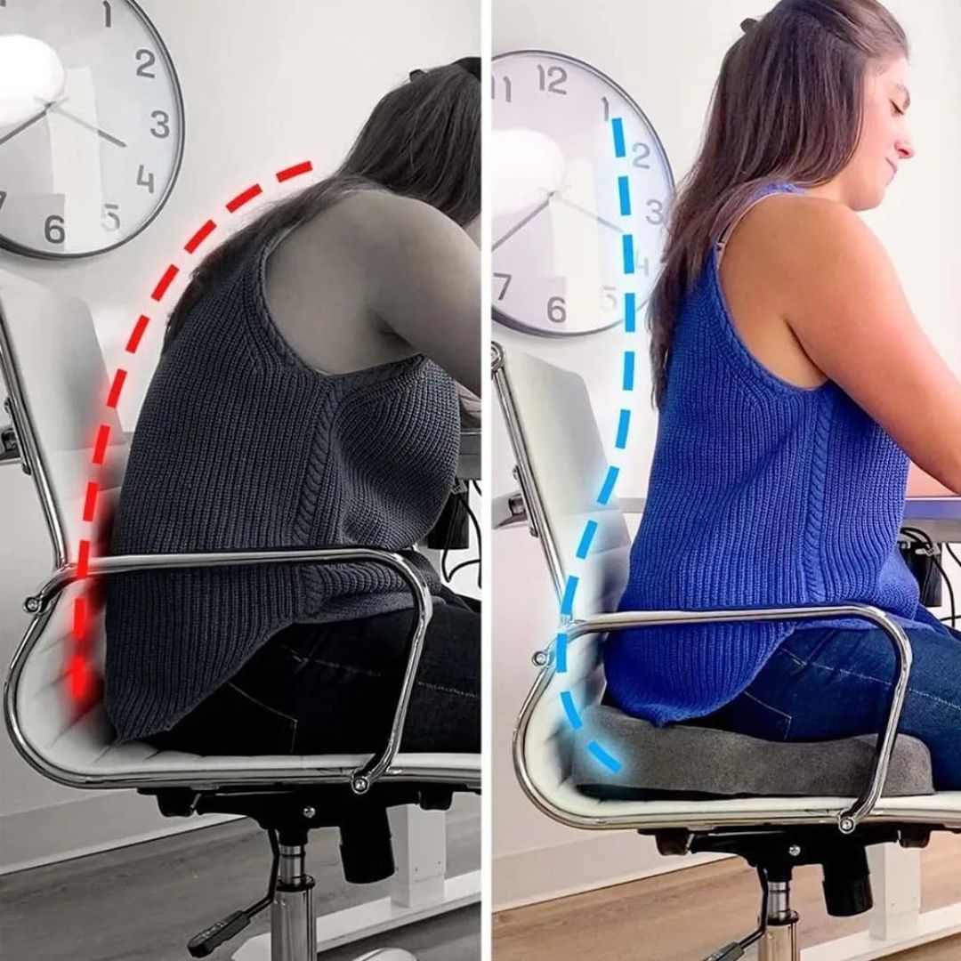 BowLift | SITRELIEF – Adjustable Memory Foam Seat Cushion for Tailbone & Back Support