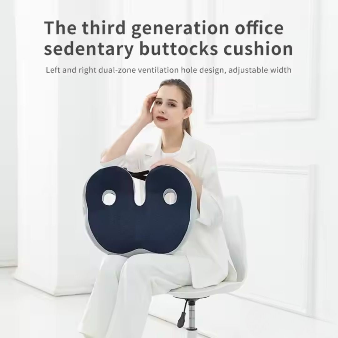 BowLift | SITRELIEF – Adjustable Memory Foam Seat Cushion for Tailbone & Back Support