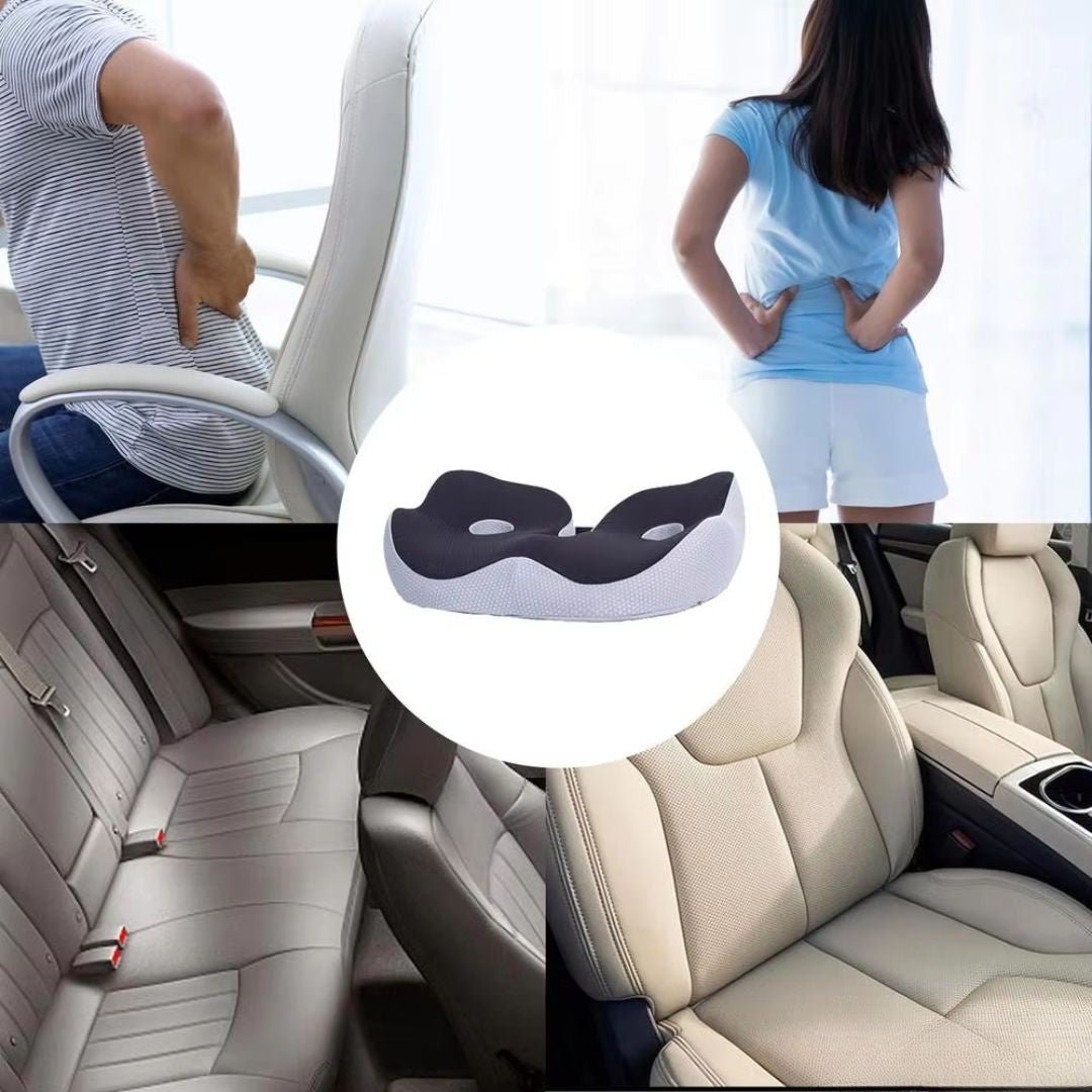 BowLift | SITRELIEF – Adjustable Memory Foam Seat Cushion for Tailbone & Back Support