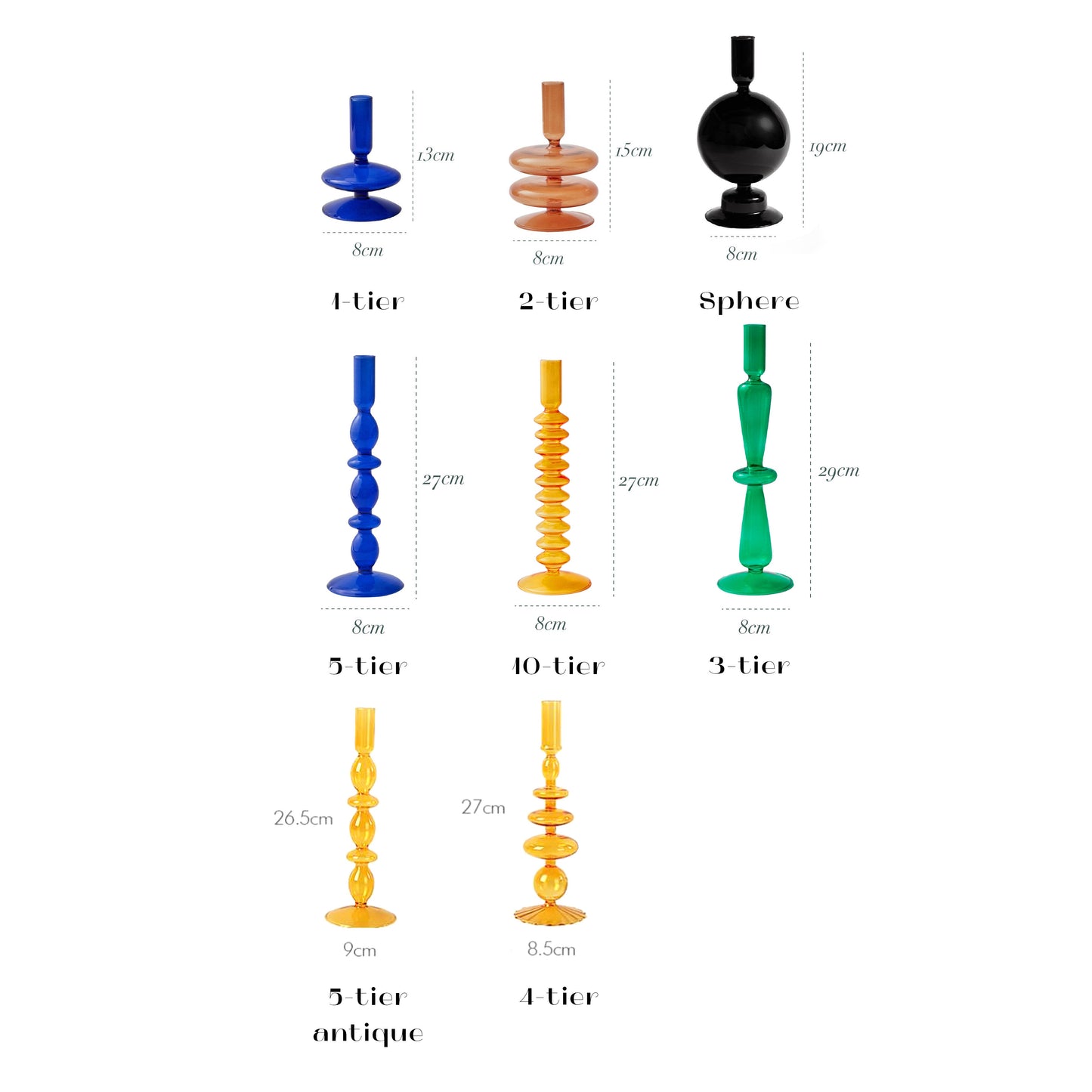 Modern Glass Candleholder-Orange | Bowlift
