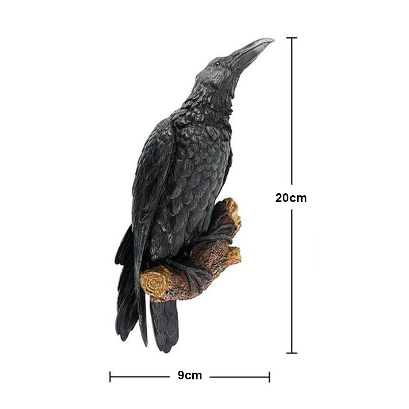 Noctura Realistic Decorative Raven – Atmospheric Decoration for Home & Garden Bowlift