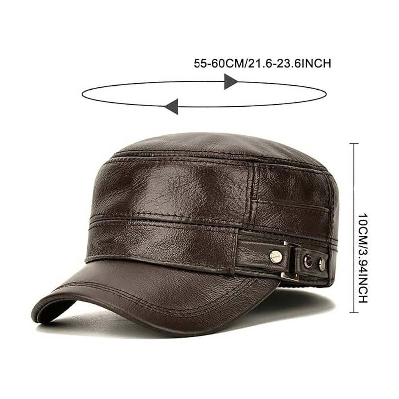 Skanto | New Men's Winter Hat with Lambskin Ear Protection Flat Brim