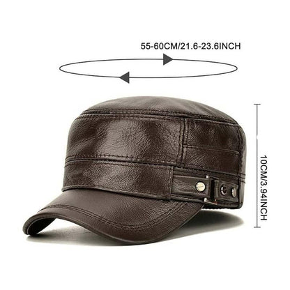 Skanto | New Men's Winter Hat with Lambskin Ear Protection Flat Brim