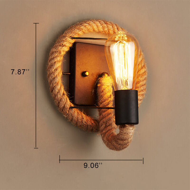 Skanto Wall Lamp | Vintage Style | Hemp Rope Lamp Design | Unique Decoration | Eco-friendly Wall Lamp