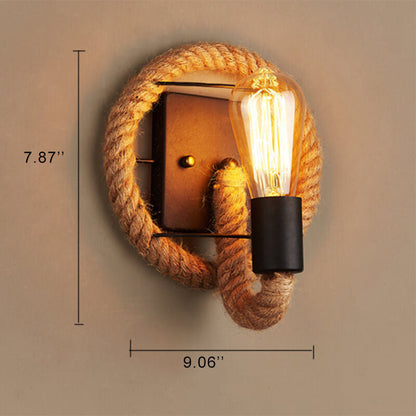 Skanto Wall Lamp | Vintage Style | Hemp Rope Lamp Design | Unique Decoration | Eco-friendly Wall Lamp