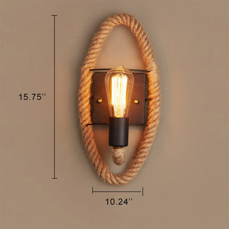 Skanto Wall Lamp | Vintage Style | Hemp Rope Lamp Design | Unique Decoration | Eco-friendly Wall Lamp