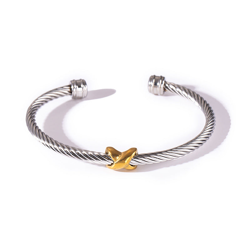 BowLift | Two Tone Knot Twisted Bangle