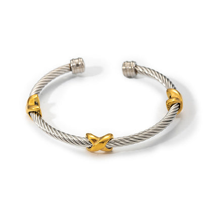 BowLift | Two Tone Knot Twisted Bangle