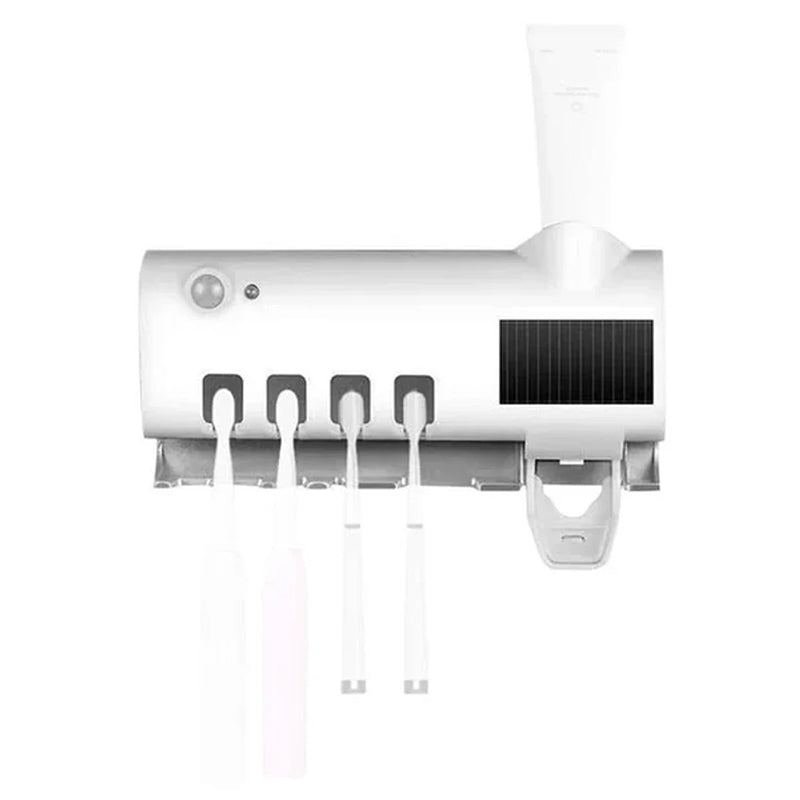 Smart UV Light Sterilizer Toothbrush Holder, Wall Mounted Toothpaste Dispenser | Skanto