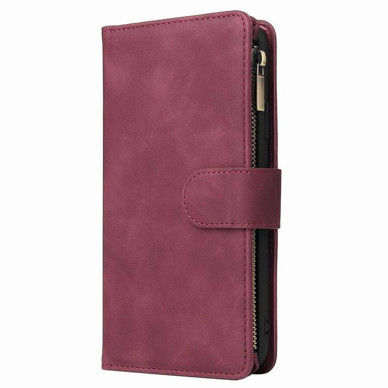 Skanto | Multi-card Zipper Pocket Leather Case for iPhone