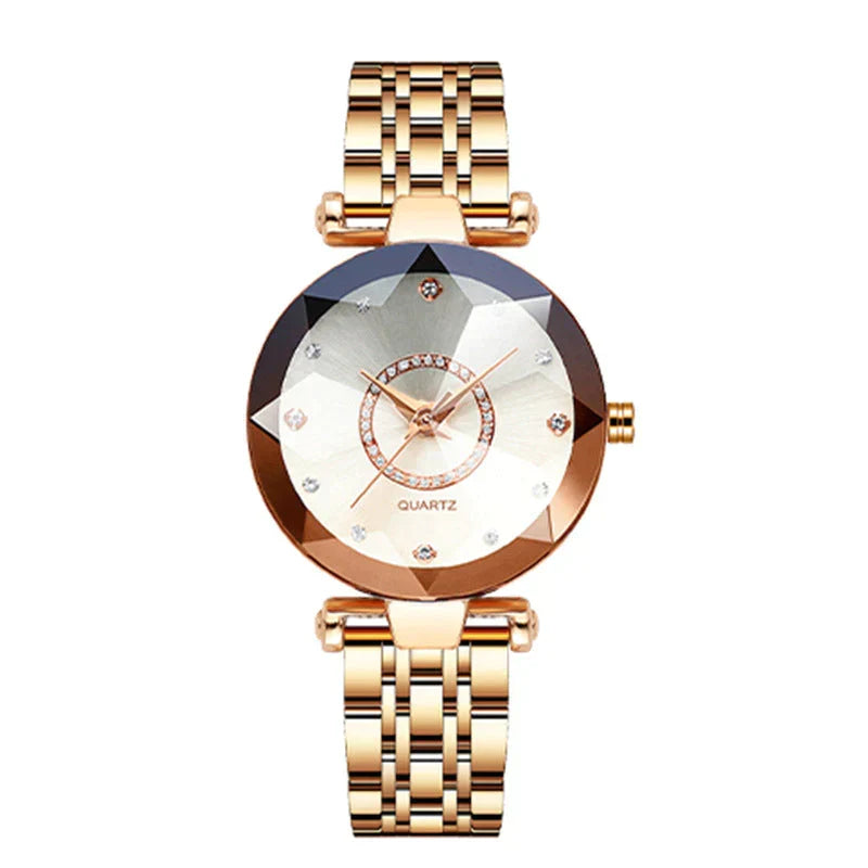 Waterproof Women's Watch – Starry Diamond Dial Elegance