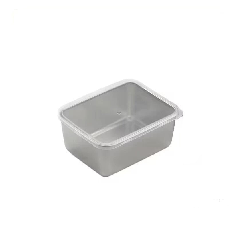 304 Stainless Steel Square Plate with Lid Food Storage Container for Kitchen | Bowlift