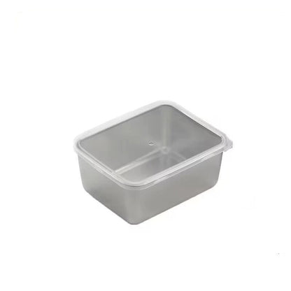 304 Stainless Steel Square Plate with Lid Food Storage Container for Kitchen | Bowlift