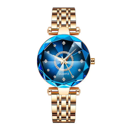 Waterproof Women's Watch – Starry Diamond Dial Elegance