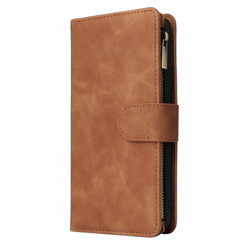 Skanto | Multi-card Zipper Pocket Leather Case for iPhone