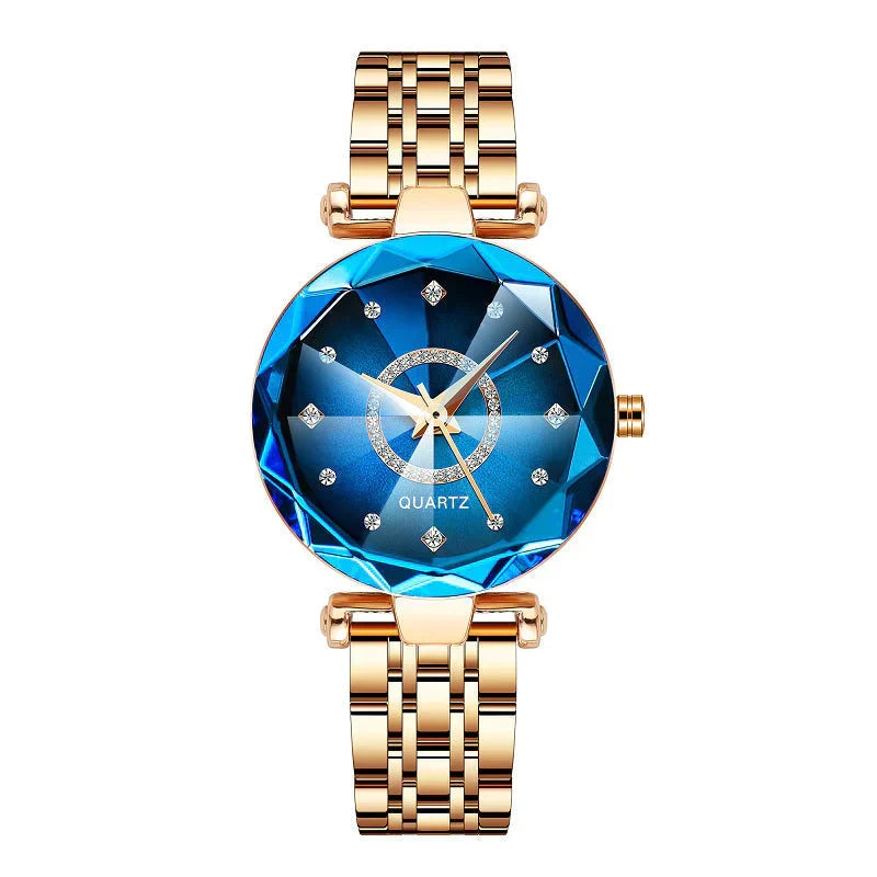 Waterproof Women's Watch – Starry Diamond Dial Elegance