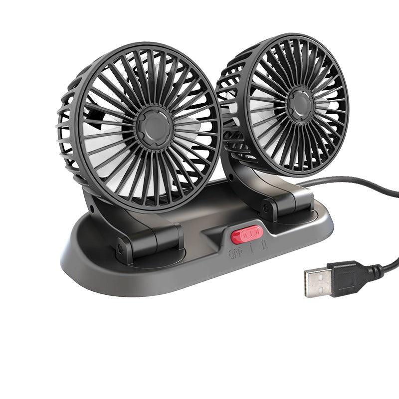 Mini Swivel Fan with Double Head for Car | Skanto