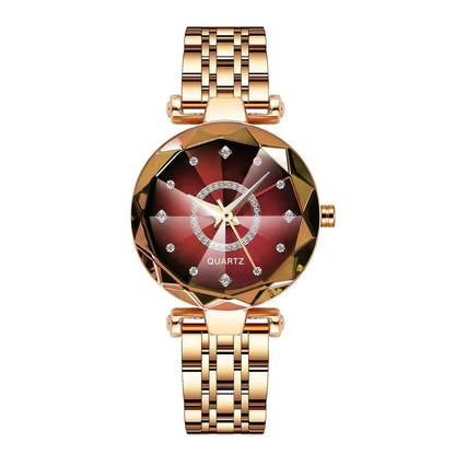 Waterproof Women's Watch – Starry Diamond Dial Elegance