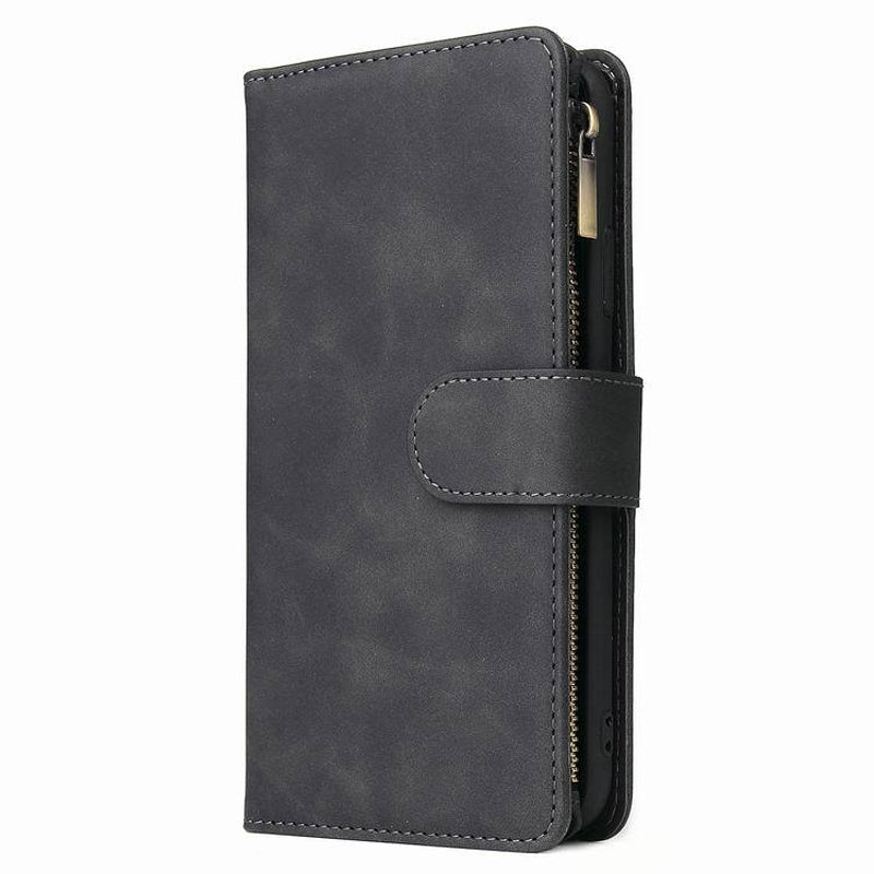 Skanto | Multi-card Zipper Pocket Leather Case for iPhone