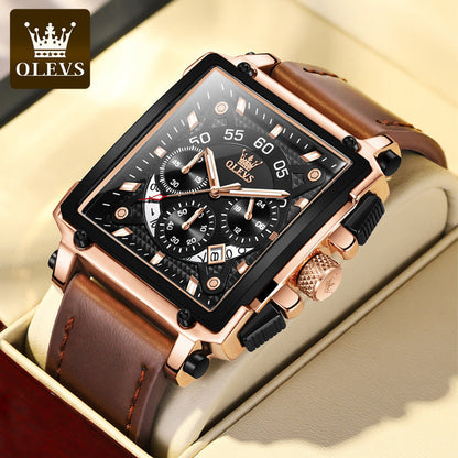 Olevs® Luminous Luxury Square Business Automatic Mechanical Watch | Bowlift
