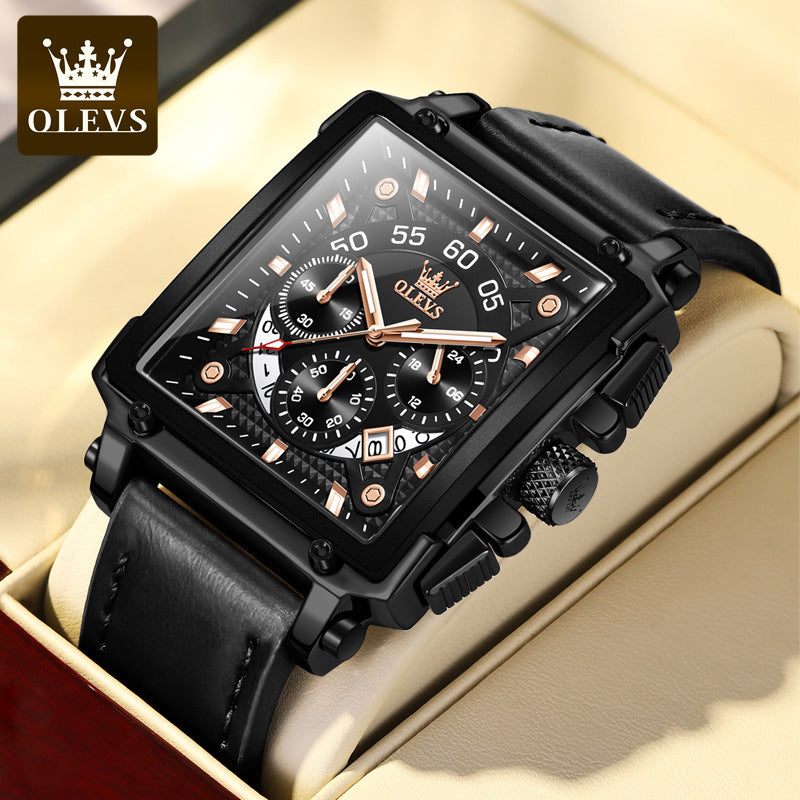Olevs® Luminous Luxury Square Business Automatic Mechanical Watch | Bowlift