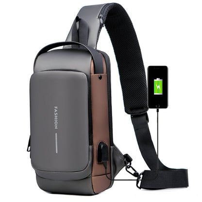 USB Charging Sport Shoulder Bag with Anti-theft