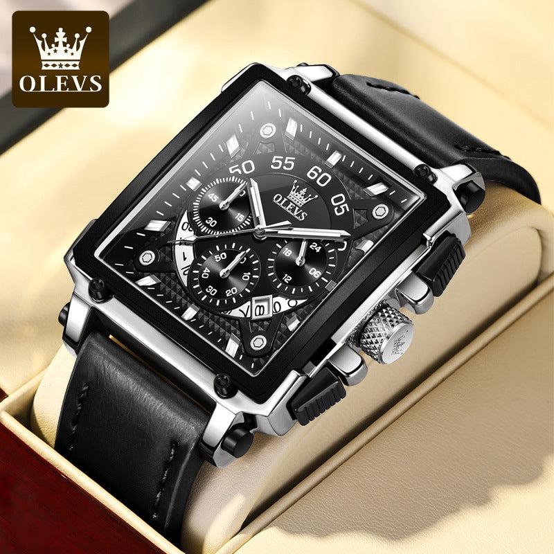 Olevs® Luminous Luxury Square Business Automatic Mechanical Watch | Bowlift