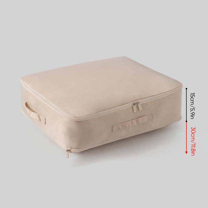 Extremely space-saving, self-compressing organizer