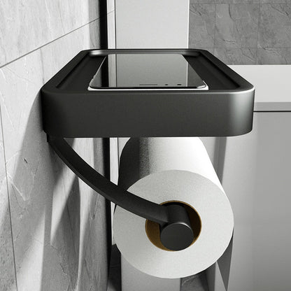 Skanto | Stainless Steel Shelf | Drill-Free Toilet Paper Holder with Storage Shelf Made of Stainless Steel