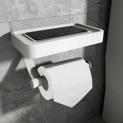 BowLift | RVS Shelf | Drill-free Toilet Roll Holder with Storage Shelf made of Stainless Steel