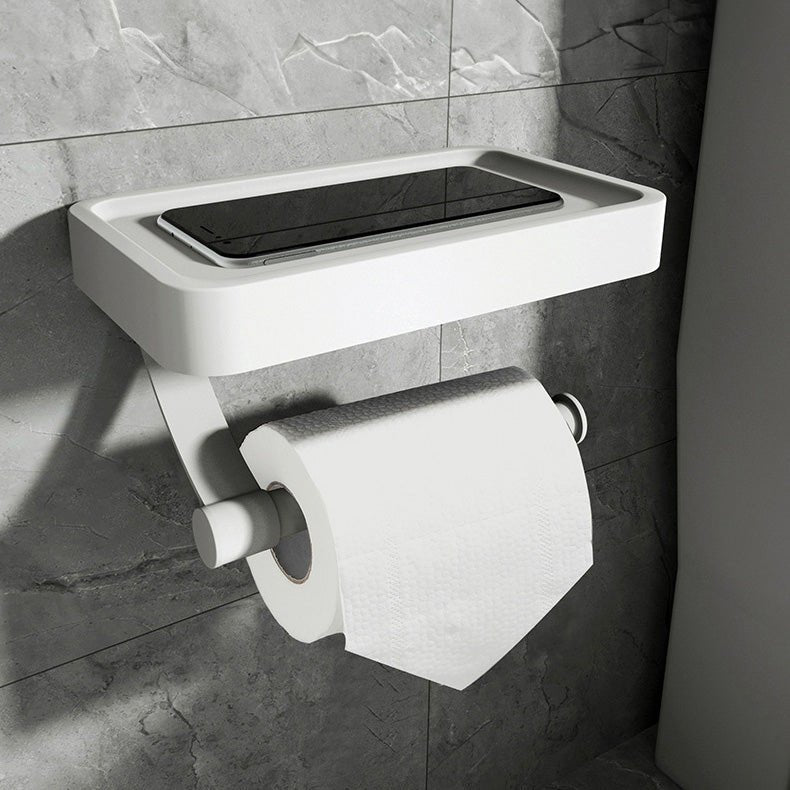 Skanto | Stainless Steel Shelf | Drill-Free Toilet Paper Holder with Storage Shelf Made of Stainless Steel