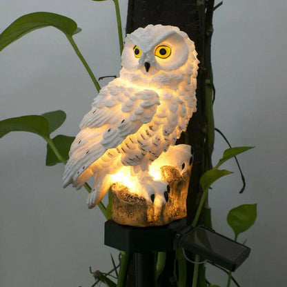 Brehn | OwlGlow Solar Garden Light | Self-sufficient LED Outdoor Lighting | Integrated Dusk Sensor | IP65 Weatherproof | 45cm Ground Spike | Decorative Owl Design