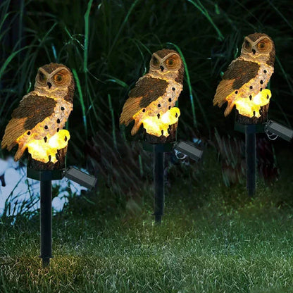 Brehn | OwlGlow Solar Garden Light | Self-sufficient LED Outdoor Lighting | Integrated Dusk Sensor | IP65 Weatherproof | 45cm Ground Spike | Decorative Owl Design
