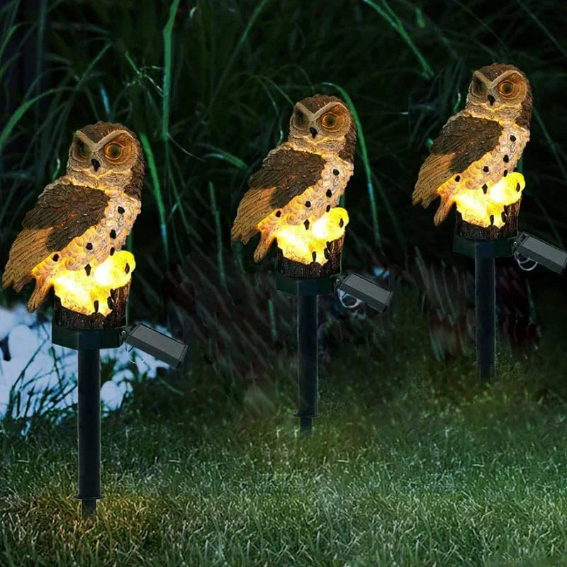 Karnz | OwlGlow Solar Garden Light | Self-sufficient LED Outdoor Lighting | Integrated Dusk Sensor | IP65 Weatherproof | 45cm Ground Spike | Decorative Owl Design