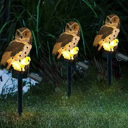 Karnz | OwlGlow Solar Garden Light | Self-sufficient LED Outdoor Lighting | Integrated Dusk Sensor | IP65 Weatherproof | 45cm Ground Spike | Decorative Owl Design