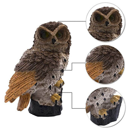 Brehn | OwlGlow Solar Garden Light | Self-sufficient LED Outdoor Lighting | Integrated Dusk Sensor | IP65 Weatherproof | 45cm Ground Spike | Decorative Owl Design