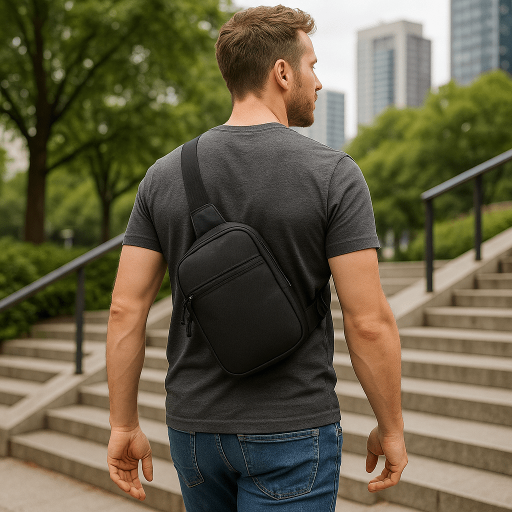 Skanto | SLIMVOY – Compact Travel Sling Bag for Easy Organization